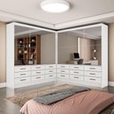 Ver imagem 1 de Closet Sevilha 6 Portas Casal Duplo Premium 18 Gavetas Cario Branco