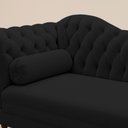 Ver imagem 6 de Divã Recamier Chaise Longue Lavínia 150cm Capitonê Pés de Madeira Suede Preto - Desk Design