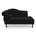 Ver imagem 2 de Divã Recamier Chaise Longue Lavínia 150cm Capitonê Pés de Madeira Suede Preto - Desk Design