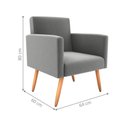 Ver imagem 3 de Poltrona Rima Decorativa Suede com Espuma D20 Cinza Matrix 64cm