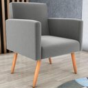 Ver imagem 1 de Poltrona Rima Decorativa Suede com Espuma D20 Cinza Matrix 64cm