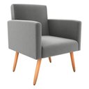 Ver imagem 2 de Poltrona Rima Decorativa Suede com Espuma D20 Cinza Matrix 64cm