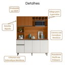 Ver imagem 3 de Kit Armário Cozinha Alice 6 Portas Freijó Off White Poliman