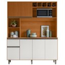 Ver imagem 1 de Kit Armário Cozinha Alice 6 Portas Freijó Off White Poliman