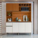 Ver imagem 6 de Kit Armário Cozinha Alice 6 Portas Freijó Off White Poliman