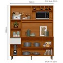 Ver imagem 2 de Kit Armário Cozinha Alice 6 Portas Freijó Off White Poliman