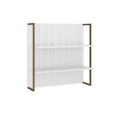 Ver imagem 1 de Armário Aéreo Cozinha Modulado Bella Ripado 2606 C/ 2 Prateleiras 80cm Branco - Carraro