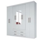 Ver imagem 1 de Guarda Roupa Casal com Espelho 8 Portas 4 Gavetas Nápoles Branco - Santos Andirá