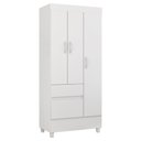 Ver mais imagens de Guarda Roupa Solteiro 3 Portas e 2 Gavetas Castro - Branco/rosa/branco