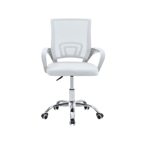 Kit 2 Cadeiras Escritório Giratória Office Arco Estofado Mesh Branca