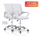 Ver imagem 2 de Kit 2 Cadeiras Escritório Giratória Office Arco Estofado Mesh Branca