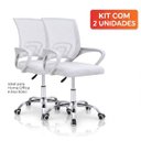 Ver imagem 2 de Kit 2 Cadeiras Escritório Giratória Office Arco Estofado Mesh Branca