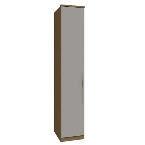 Guarda Roupa Modulado 01 Porta com Prateleiras 245cm Altura Setiba - Carvalho/Fendi