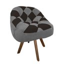 Ver imagem 2 de Poltrona Paloma Escritório Sala Giratória Madeira Suede Cinza e Suede Marrom - Dominic Decor