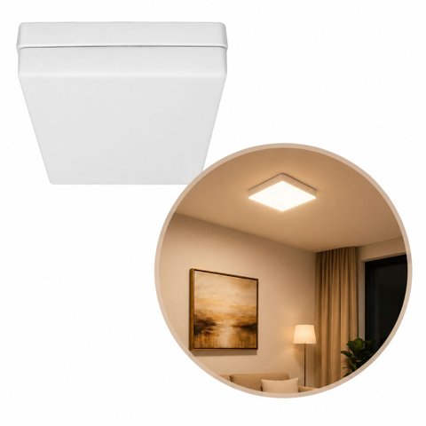 Painel Plafon LED Infinita Delis 36W 3000k Branco Quente Sobrepor Quadrado ST3245