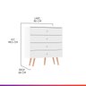 Cômoda Branca 4 Gavetas Solteiro 90cm Retrô Pés Palito - 3