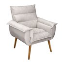 Ver imagem 3 de Kit 2 Poltronas Decorativas Cuba Suede Cinza Claro MV Estofados