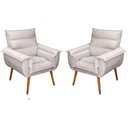 Ver imagem 1 de Kit 2 Poltronas Decorativas Cuba Suede Cinza Claro MV Estofados