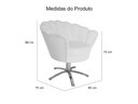 Ver imagem 3 de Kit 2 Poltronas Decorativa Pétala Base Giratória Metal Couro Branco Mz Decor