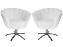 Ver imagem 1 de Kit 2 Poltronas Decorativa Pétala Base Giratória Metal Couro Branco Mz Decor