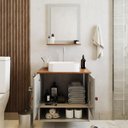 Ver imagem 2 de Gabinete Arm Banheiro Deli 2 Portas com Cuba Oxford Branca Off White Nature