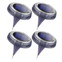 Ver imagem 1 de Luminaria Grama Energia Solar Branco Frio Kit 4 Und Led Jardim Recarregavel Casa 8 Leds Decoraçao Ex