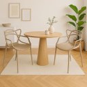 Ver imagem 1 de Kit 2 Cadeiras Allegra Nude – Design Moderno, Resistente e Fácil de Limpar