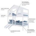 Ver imagem 4 de Beliche Casinha Dos Sonhos com Escada/ Escorregador Madeira Maciça Branco Megamobilia