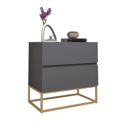 Mesa Cabeceira Eros 2 Gavetas estilo Industrial  com Pés  - 2