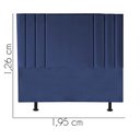 Ver imagem 3 de Cabeceira Estofada Grécia 195CM King Suede Azul Marinho - D A DECOR