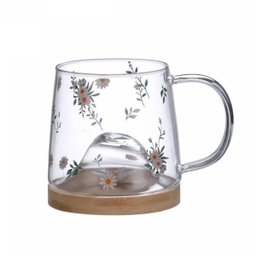 Caneca Daisy 330ml Borossilicato C/ Pires de Bambu 5705 Lyor - 2