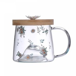 Caneca Daisy 330ml Borossilicato C/ Pires de Bambu 5705 Lyor - 1