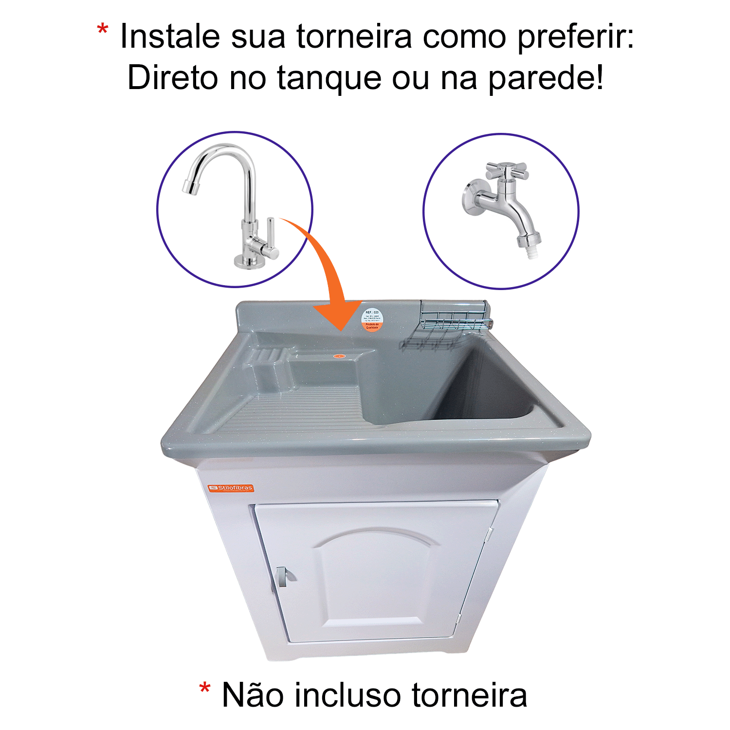 Gabinete em Plástico Abs Tanque com Esfregadeira Lateral de Fibra 40 Litros - 3