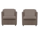 Ver imagem 1 de Kit 2 Poltronas Bia Decorativa Reforçada Recepção Clinica Salão Sala de Estar Suede:capuccino