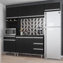 Ver imagem 1 de Cozinha com Balcão e Tampo 120 Cm Ambiente Andréia Preto Fosco - Ajl