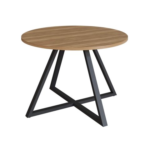 Mesa Reunião Redonda com 4 Lugares 110cm Home Office Concept Móvel na Caixa