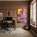 Ver imagem 2 de Quadro Decorativo Oxum a Orixá do Amor - 70x50cm:moldura Preta