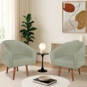 Ver imagem 1 de Kit 2 Poltronas Decorativa Jade Design Moderno Sala de Estar Quarto Escritório Confortável Luxo Pés