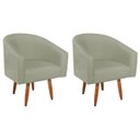 Ver imagem 5 de Kit 2 Poltronas Decorativa Jade Design Moderno Sala de Estar Quarto Escritório Confortável Luxo Pés