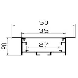 Perfil de Led Embutir 50x20mm Barra de 3m Astraled - Branco - 2