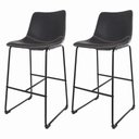 Ver imagem 1 de Kit 2 Banquetas Altas Com Encosto Alto Estofado Para Cozinha Bancada Ilha Luxo Munich Brusque Preta