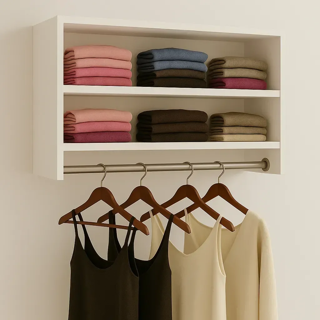 Cabideiro de Parede Arara em Mdf com 2 Nichos de 60cm - 1