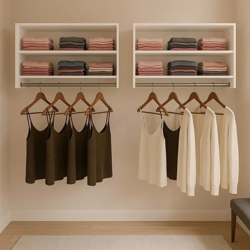 Cabideiro de Parede Arara em Mdf com 2 Nichos de 60cm - 3