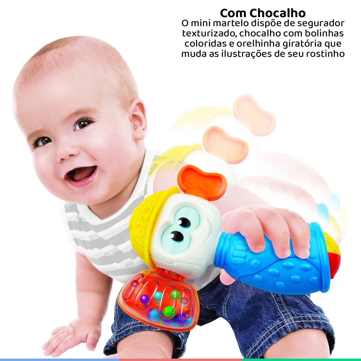 Brinquedo Infantil Para Bebê +6 Meses Conjunto de 3 Ferramentas ...
