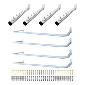Kit Quatro Araras Fixas de Parede 1m Moderno Aço Resistente + Quatro Araras 40cm Rt Cabideiros