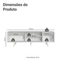 Ver imagem 6 de Rack para Tv até 80 Polegadas 160cm com Pés Branco/preto Torino Madesa Branco/preto