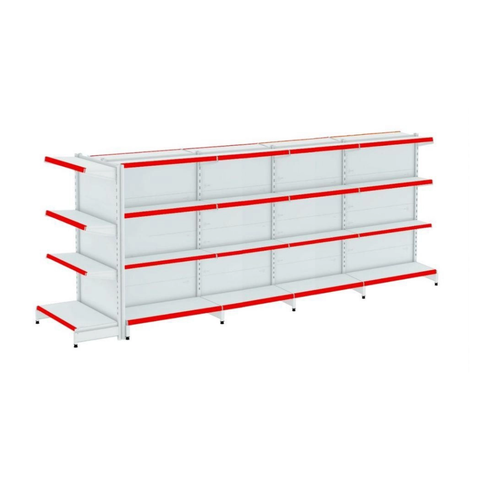 Kit Gôndola Central com Ponta Branca 4,40m de Largura x 1,42m de Altura – Amapá - Vermelha