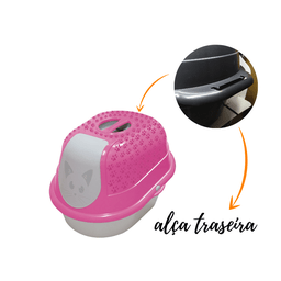 Caixa Areia Fechada Banheiro Toalete Com Filtro Furacão Pet Cat Toalete Rosa - 4