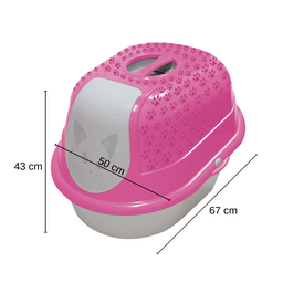 Caixa Areia Fechada Banheiro Toalete Com Filtro Furacão Pet Cat Toalete Rosa - 2