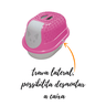 Caixa Areia Fechada Banheiro Toalete Com Filtro Furacão Pet Cat Toalete Rosa - 5